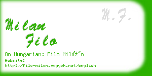 milan filo business card